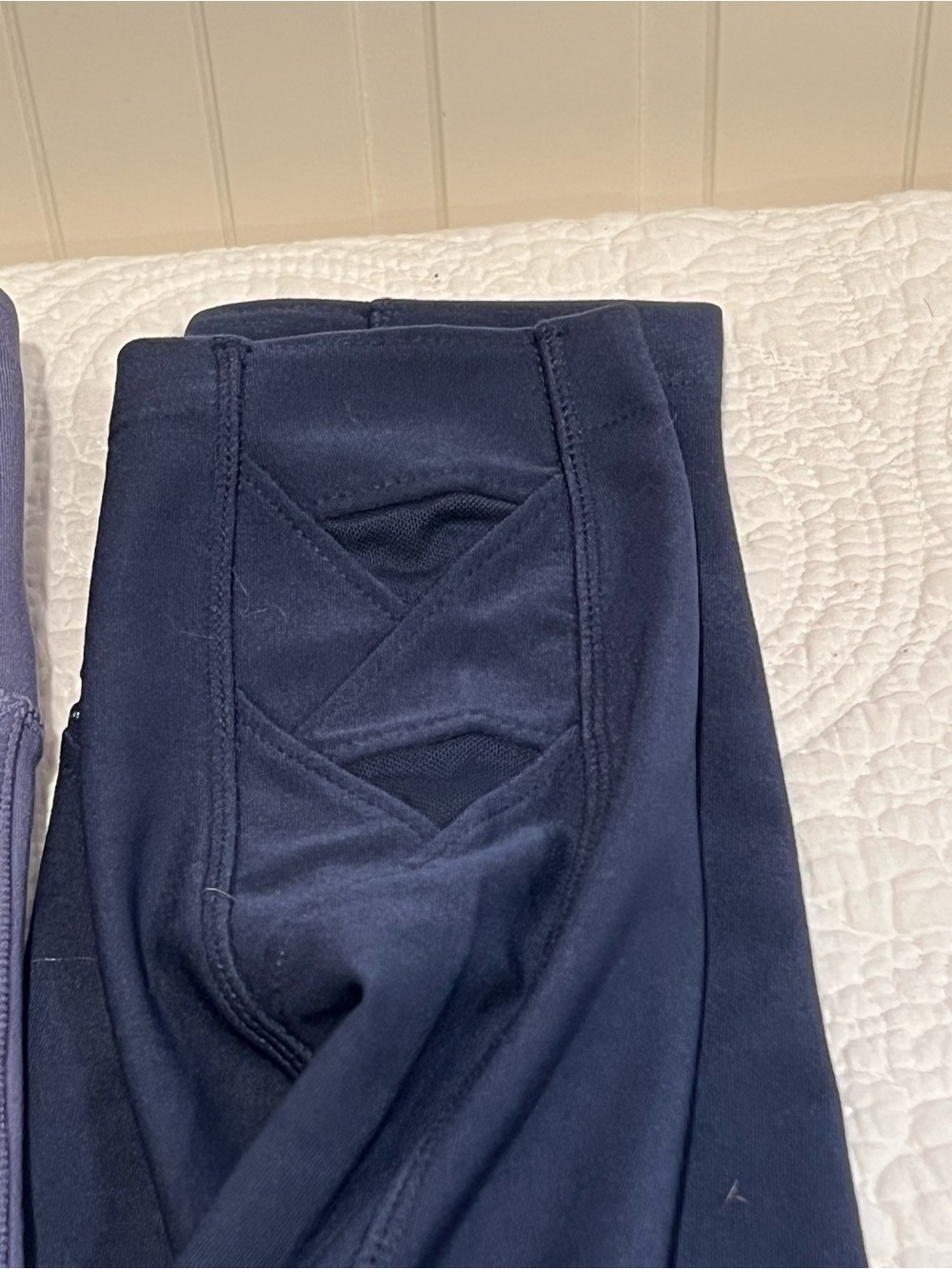 2 Pair NWOT Mondetta Mesh Performance Leggings | Periwinkle & Navy | XL Pockets - Picture 5 of 12